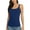 Dark Blue, variant on Women's Cotton UnderShirts Wider Sleeve Tank Top Built-in Bra