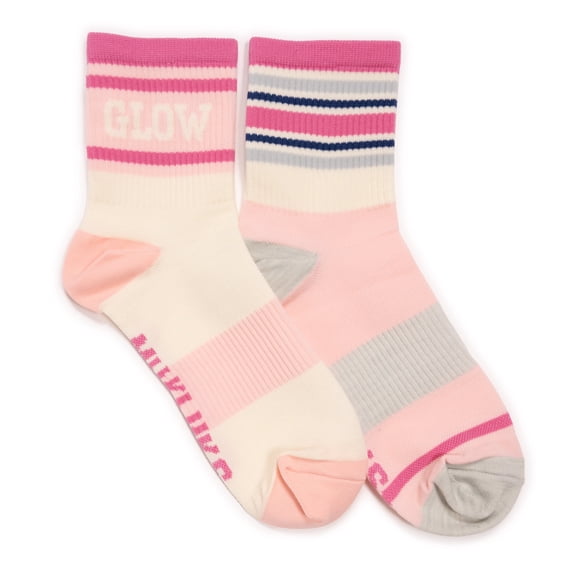 MUK LUKS Women's Studio Socks - Quarter Crew Nylon Compression 2 Pack