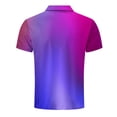 thumbnail image 5 of DayScoop Mens T-Shirt Big & Tall T Shirt Summer Short Sleeve Gradient Color Fashion Casual Print Half Buttoned Open Close Turndown Collar Tops Plus Size, 5 of 5