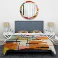 thumbnail image 3 of Designart "Midcentury Funny Collage Geometric Delight III" Abstract Geometric Bedding Covert Set - Abstract Colorful Modern Bed Set With 2 Shams, 3 of 5