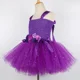 thumbnail image 5 of Disfraz de hada mariposa morada para niñas con alas y flores brillantes, vestido de tutú para niñas pequeñas, ropa de fiesta de Halloween, 5 of 5