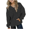 thumbnail image 2 of SELONE Oversized Sweatshirt Kids Long Sleeve Hooded Pullover Solid Fleece Tops Fall Winter Fashion Clothes with Pockets, 2 of 8