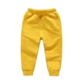 thumbnail image 2 of Gamivast Boys Girls Sweatpants Cotton Elastic Waist Sweatpants Casual Solid Color Sport Jogger Pants Athletic Trousers with Pockets Yellow 1T Pantalones Deportivos Para Niños, 2 of 3