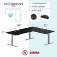 thumbnail image 2 of PROGRESSIVE DESK Bureau Debout en Forme de L 90x72, Coin 3 Hauteur Réglable Bureau Exécutif Électrique - Chêne Ébène, Cadre Gris, 2 of 9