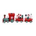 thumbnail image 4 of HAMPPLIES Assorted Color Wooden Christmas Train Toy for Kids Playing Decor 3Section, 4 of 8