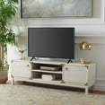 thumbnail image 2 of SAFAVIEH Galio 2 Door 2 Shelf Media Stand, White/Gold (58.7 in. W x 15.4 in. D x 18.5 in. H), 2 of 15