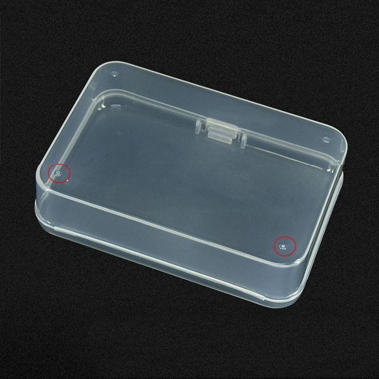 BENECREAT 10 Packs 5x3.3x0.8 Large Clear Rectangle Plastic Storage Box Bead  Storage Containers with Lids for Cards, Clips and