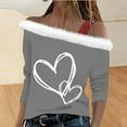 thumbnail image 4 of RXMEKW Haut à Col Imprimé pour Femme à Manches Longues, Ample et à la Mode, avec Bretelles Inclinées, 4 of 6