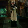 thumbnail image 2 of Costway 5.2 FT Halloween Animated Standing Greeter Old Lady with Candy Dish & LED Eyes, 2 of 10