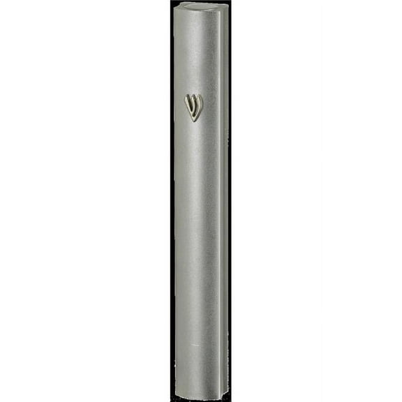 Art Judaica 23743 15 cm Aluminum Mezuzah Cover with Metal Shin, Silver
