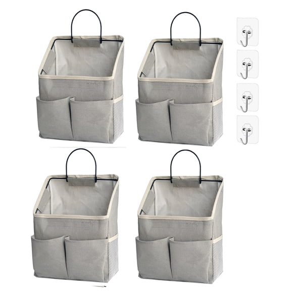 Organizador de bolsas de almacenamiento para colgar en la pared, 4 unidades, gris mejorado