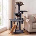 thumbnail image 2 of Gymax Cat Tree Multi-Level Cat Tower w/ Top Perches & Cozy Condo Climbing Ladder Light Gray, 2 of 10