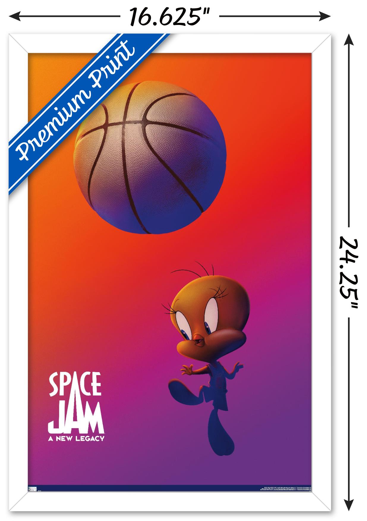 Space Jam: A New Legacy - Tweety One Sheet Wall Poster, 14.725" x 22.375", Framed