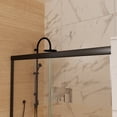 thumbnail image 4 of JimsMaison 50-54"W x 72"H Semi-Frameless Sliding Shower Door,Tempered Glass, Matte Black, 4 of 9