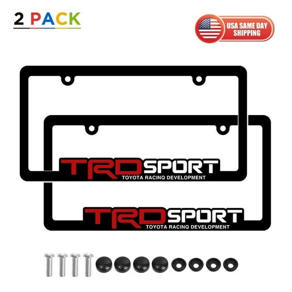 2x Toyota TRD Sport Retro 4x4 Front Rear License Plate Frame Cover Decorate