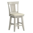 thumbnail image 2 of Weston Home Sheena Farmhouse Square Swivel Panel Back 24" Counter Height Stool, Antique White, 2 of 6