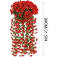 thumbnail image 2 of EGYMEN Indoor/Outdoor Artificial Violet Fence, 31.5" Silk-Fabric Garden Decor with UV-Resistant Flowers for Balcony, Courtyard & Commercial Spaces, Home & Garden Essentials(Red), 2 of 6