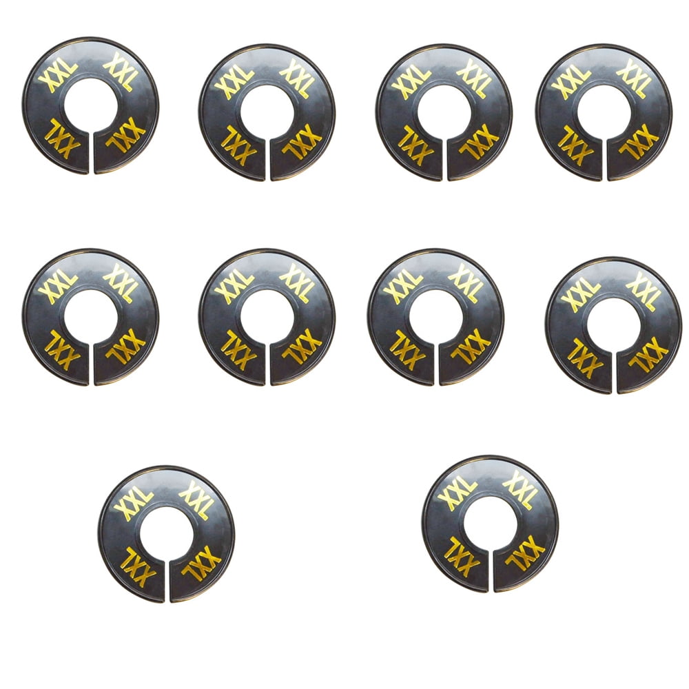 10 Pc XXL XX-Large Black Round Clothing Rack Size Dividers ...