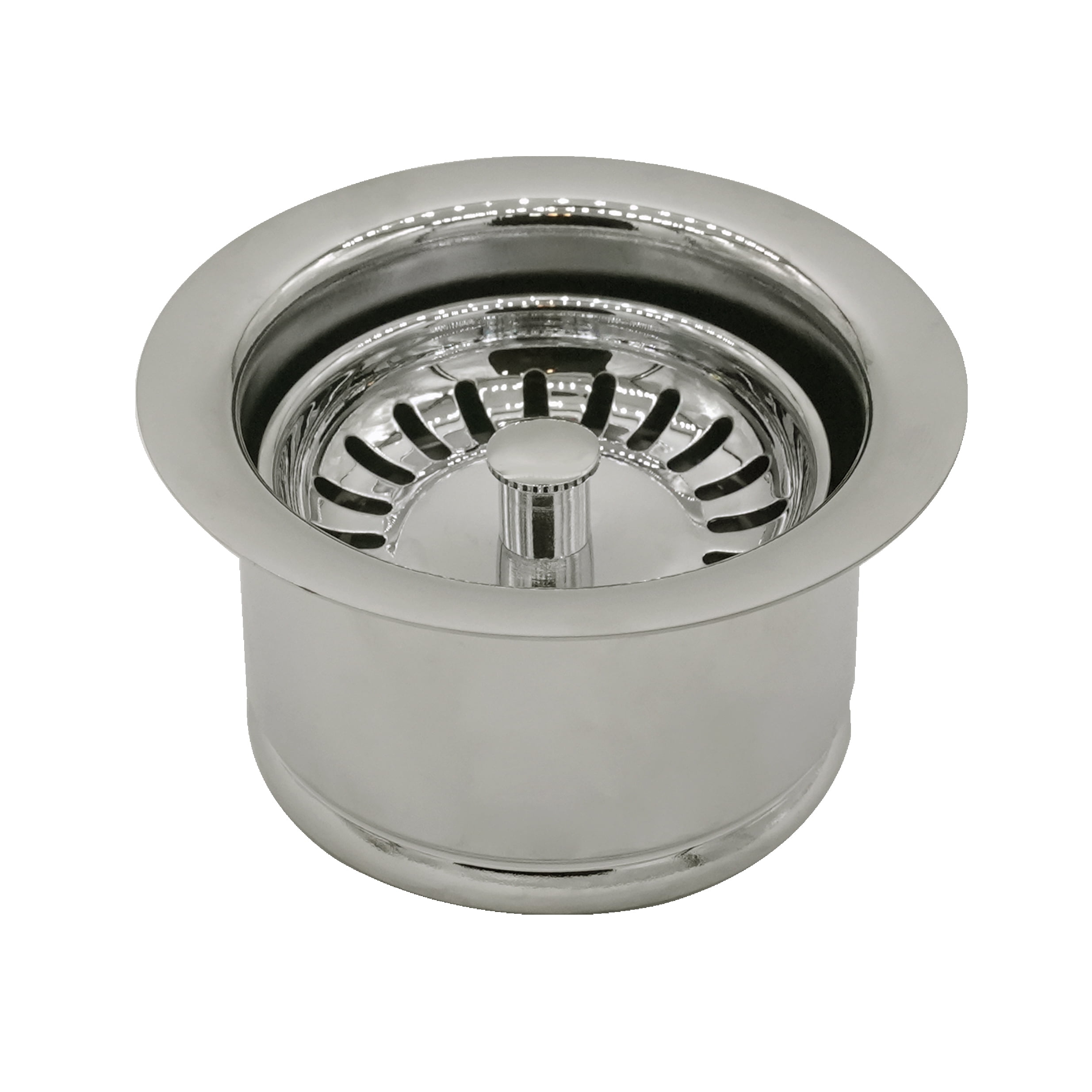 Westbrass COMBO PACK 3-1/2" Post Style Sink Strainer and Extra-Deep Waste Disposal Trim, Polished Nickel