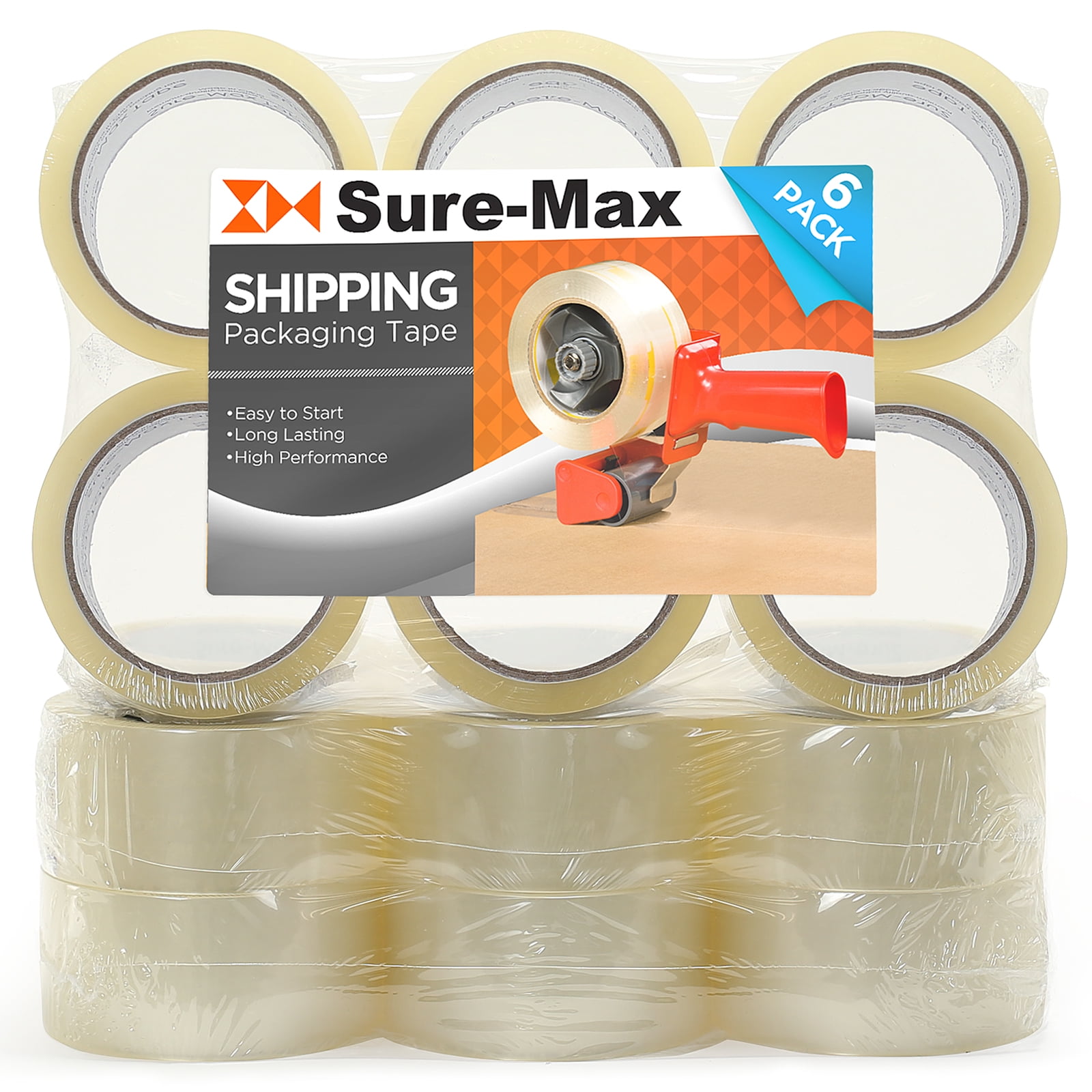 SureMax Premium Carton Packing Tape 2.0 mil 165 Feet (55 yards