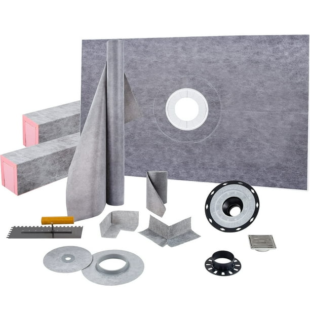 Kit de bordillos de ducha VEVOR, 48 x 72, hermético, con brida y rejilla de PVC
