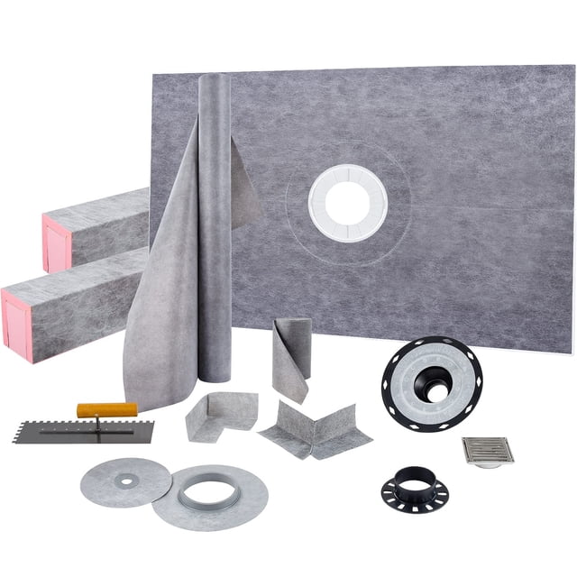 Kit de bordillos de ducha VEVOR, 48 x 72, hermético, con brida y rejilla de PVC
