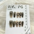 thumbnail image 4 of press-on nails fake Manicure pure hand-made wear-on nail ladder winding small snake nail piece advanced customization, 4 of 9