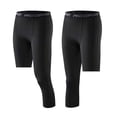 thumbnail image 3 of Dsseng One Leg Compression Tights Full Length for Basketball Single Leg Long Pants Sports Base Layer Leggings Black L, 3 of 9
