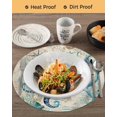 thumbnail image 3 of 13 Inch Round Placemats Set of 6, Teal Octopus Coastal Non Slip Heat Insulation PP Table Mats, Vintage Summer Beach Nautical Washable Place Mats for Kitchen Dining Party Table Decor, 3 of 7