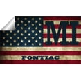 thumbnail image 2 of Pontiac MI Michigan Oakland County Vintage US Flag Decal Bumper Sticker 3M Vinyl 3" x 5", 2 of 3