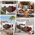 thumbnail image 5 of Valentine's Day Outdoor Waterproof Pillow Covers, Loves Red Plaid Leopard Romantic Decorative Square Throw Pillowcase Sofa Cushion Sham for Patio/Couch/Chair, 16"x16" 2 Pack, 5 of 8