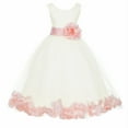 thumbnail image 3 of Ekidsbridal Satin Ivory Peach Tulle Rose Petal Flower Girl Dress Christmas Party Bridesmaid Holiday Wedding Pageant Birthday 302T 2, 3 of 3