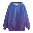 thumbnail image 6 of Fall Hoodies for Womens Fashion Gradient Color Sweatshirts Casual Loose Outdoor Hooded Jackets Round Neck Long Sleeve Hoody Sweatshirt Pullover Winter Outwears Plus Size with Pocket, 6 of 7
