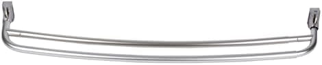 Double Curved Shower Rod, Metal Construction, Adjustable Between 44 to 70 Inches, Aluminum Rods and Zinc Mounting Hardware, Quality Modern Bathware, Brushed Nickel Finish