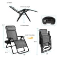 thumbnail image 3 of Gymax 2PCS Folding Zero Gravity Lounge Chair Recliner w/ Cup Holder Pillow Gray, 3 of 9