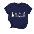 thumbnail image 1 of Navidad Mujeres Tops, Cuello Redondo Manga Corta Impresa Camiseta, Vintage Holiday Humor Tee Top, 1 of 4