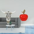 thumbnail image 2 of 2 Pieces Statue Resin Cow Head Wall Decor Ceramic Figurine Smooth Lines for Modern Farmhouse Bedroom Office Cafe, 2 of 8