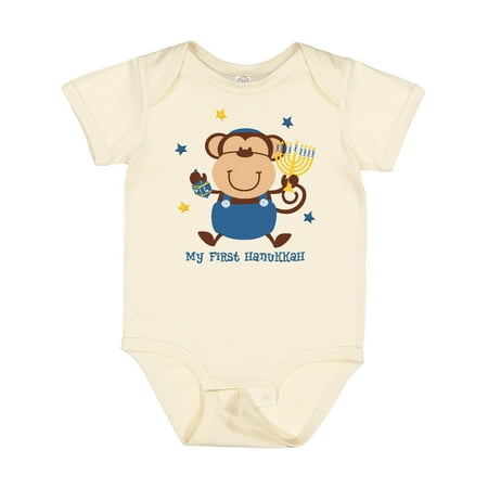 

Inktastic Monkey Boy 1st Hanukkah Gift Baby Boy Bodysuit