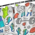 thumbnail image 3 of Colorful Sports Items Pattern Shower Curtain 36"x72" ,Bathroom Decorative Shower Curtains Set with 12 Hooks,Modern Waterproof Washable Shower Curtain, 3 of 6