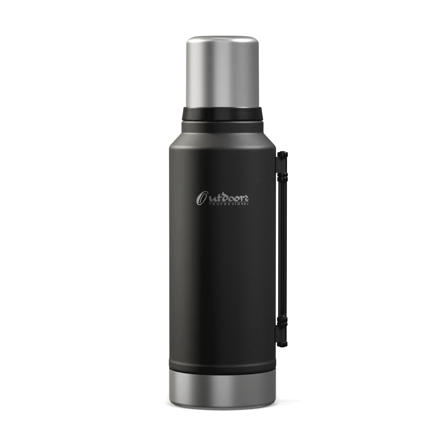 Outdoors Professional Stainless-Steel Termo Classic Vacuum Bottle with Carry Handle (33 Oz.; Black), OUTD9355