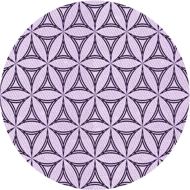 Ahgly Tapis de Zone Rond Lavable en Machine Intérieur Transitionnel Violet Violet, 4 Pieds Rond