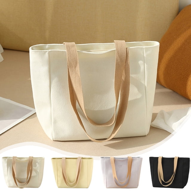 Bolso Bandolera de Lona Beige de Gran Capacidad para Estudiantes Universitarias | Compatible con Portátiles/Tabletas de Hasta 15,3" | Resistente Al Agua y Duradero | Correa Ajustable | Cierre Magnéti