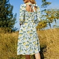 thumbnail image 5 of Lemon white lemon flower Womens Summer Dress Tie Back A Line Flare Dress, 5 of 9