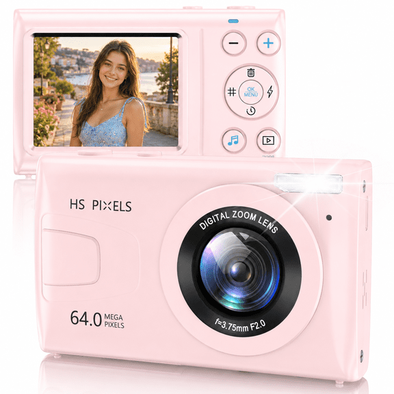 PORTWORLD C2 Compact 4K 64MP Point-and-Shoot Digital Camera, Autofocus, 18X Digital Zoom, 32GB TF Card for Kids, Teens and Beginners