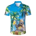 thumbnail image 2 of Camisas hawaianas de verano para hombre, camisa de playa con estampado 3D de gato divertido, camisa informal de manga corta con botones, vestido Aloha, ropa, 2 of 4