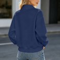 thumbnail image 5 of Half Zip Pullover Women Long Sleeve Relaxed Fit Casual Zipper Collar Athletic Sweatshirt Fashion Fall Tops, 5 of 6