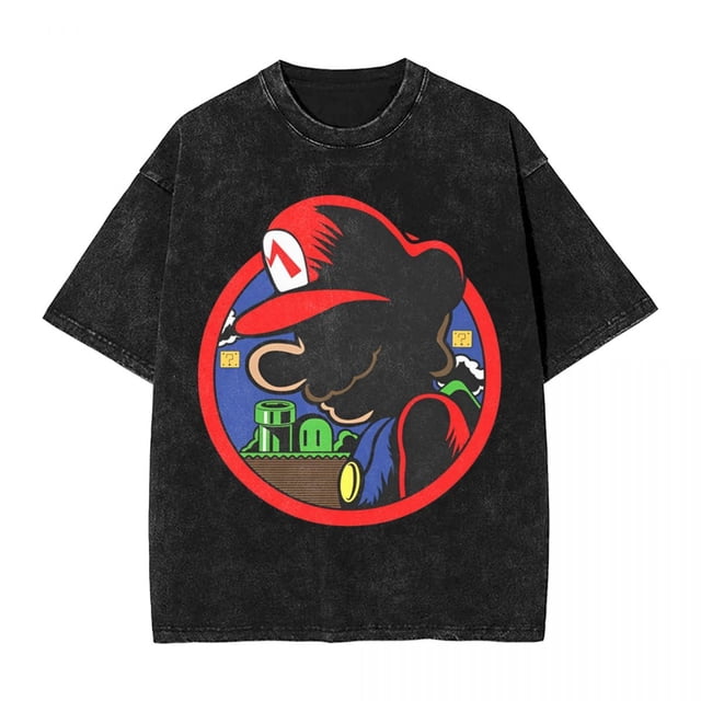 Camisetas de Super Mario para hombre, camisetas de verano Y2K divertidas de manga corta, camiseta de cuello redondo, camiseta informal de hip hop, gran oferta