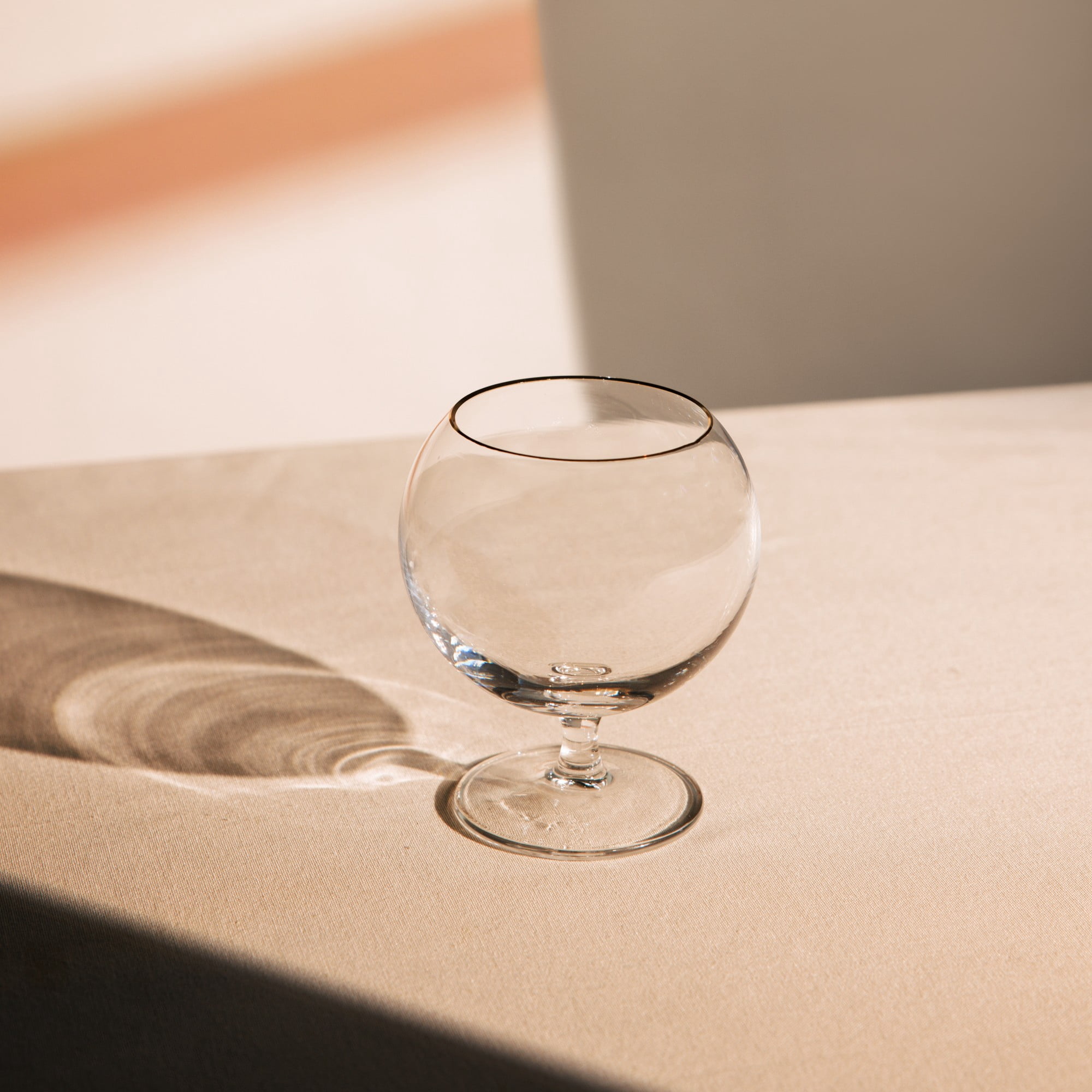 Thyme & Table 16 fl oz Sphere Bourbon Glass with Gold Rim