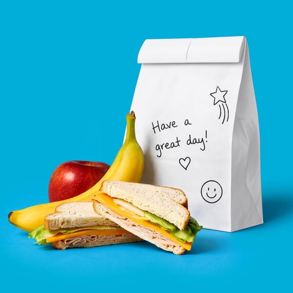 50-Pack White Lunch Storage Bags, Disposable Food Bags for School, Work, Picnics and Everyday Meals