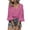 Boho Pink, variant on 3/4 Length Sleeve Womens Tops Boho V Neck Lace Ruffle Loose Fit Flowy Summer Blouses Beach Vacation Flared Sleeve Shirts, S-2XL